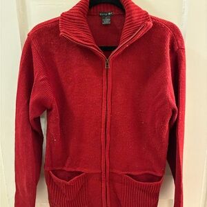 Tally Ho Red Zip-Up Sweater
